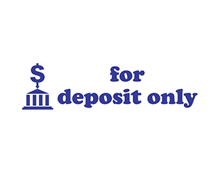 Blue-For Deposit Only Stamp