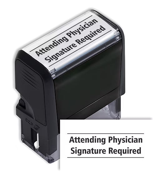 Attending Physician Signature Required Stamp - Self Inking