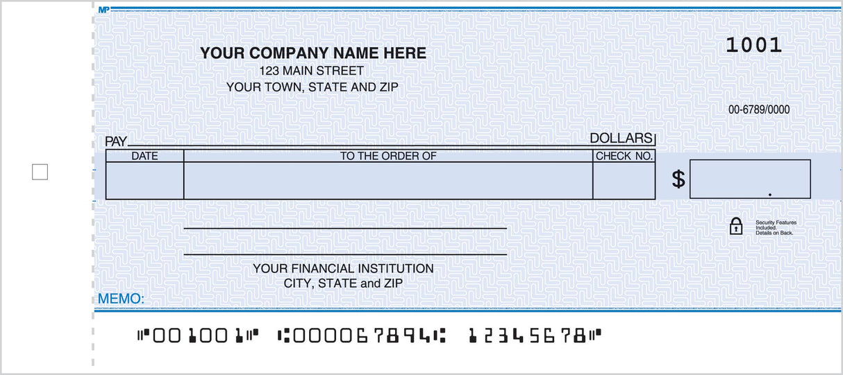 Personal Size One Write Check