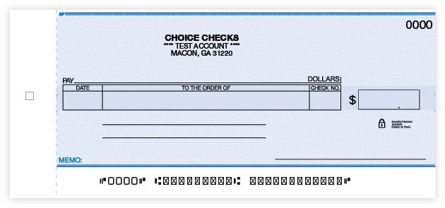 Personal Size One Write Check