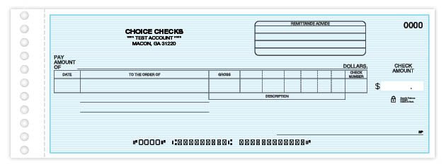 Payroll/General Expense Center Check – Blue
