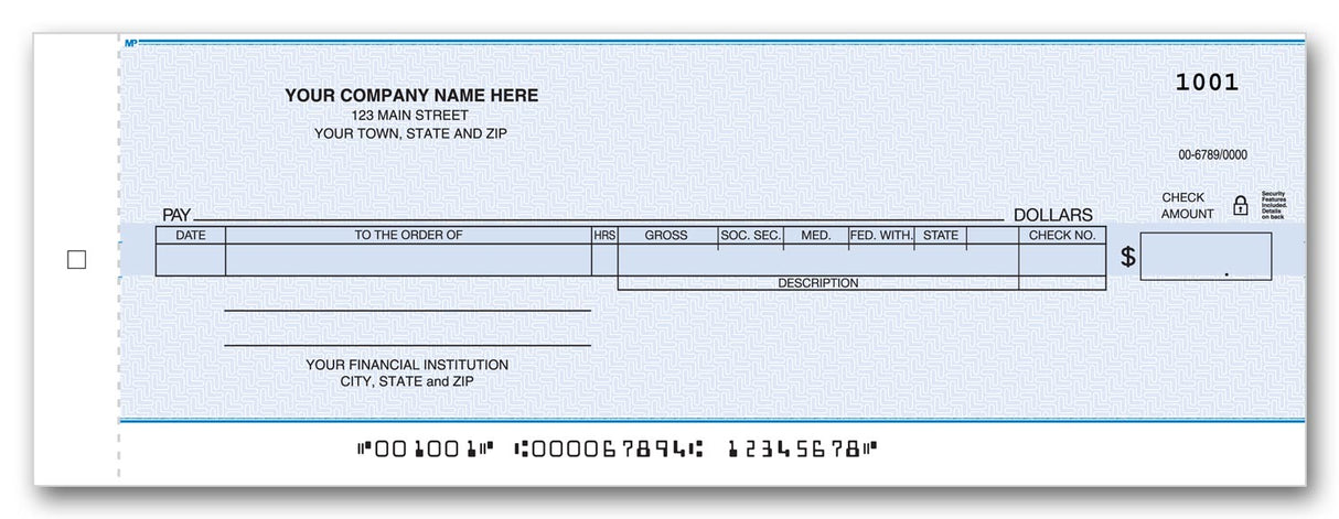 Payroll/General Disbursement Center Check-Carbon