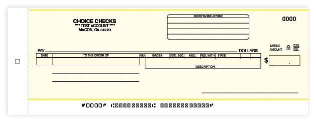 Payroll/General Disbursement Center Check-Carbon – Yellow