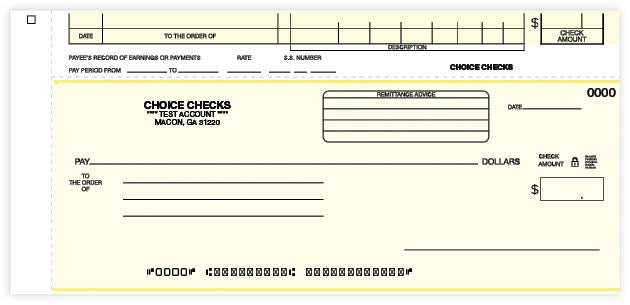 Payroll/General Disbursement Top Check – Yellow