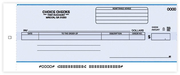 Business Size General Disbursement Center Check-1 Part – Blue