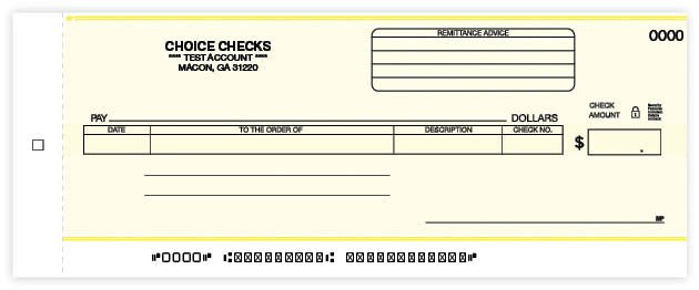 Business Size General Disbursement Center Check-1 Part – Yellow