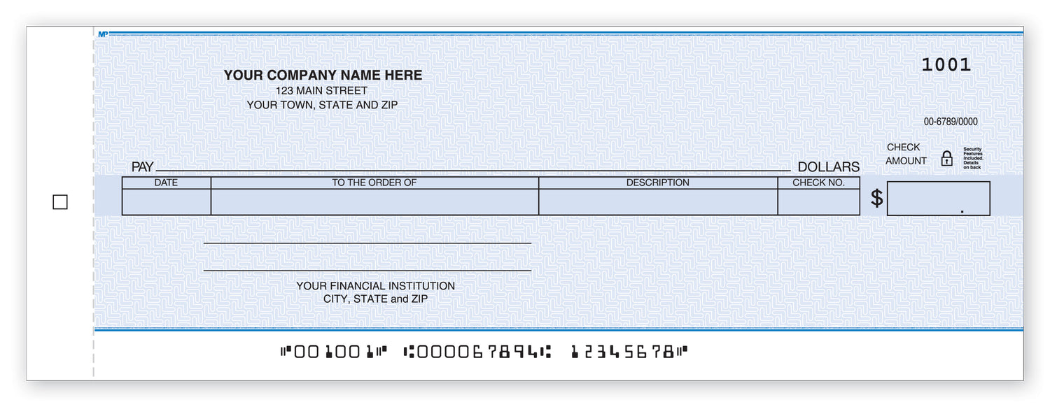 Cash Disbursement Center Check - Carbon