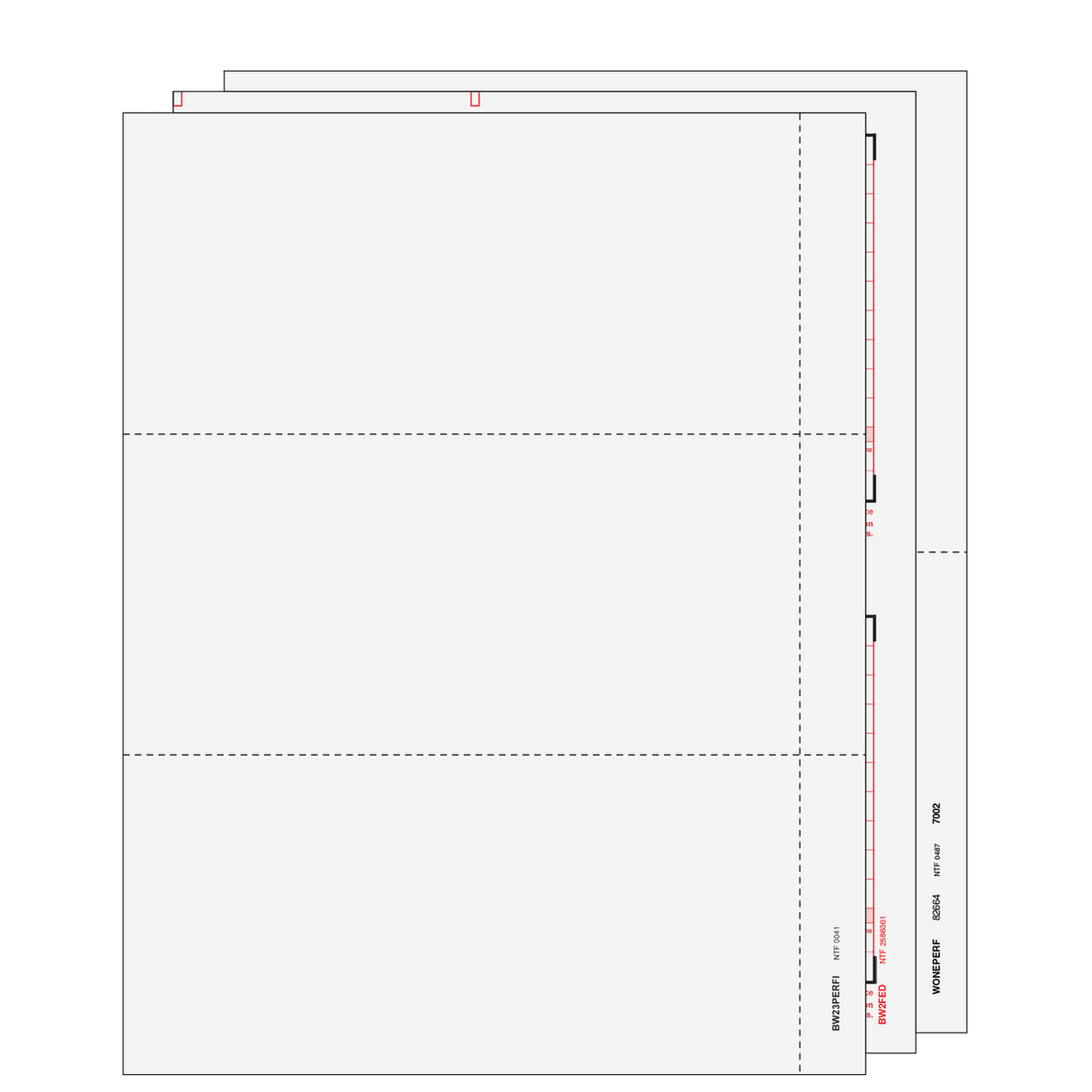 2026 W-2 Condensed 3-Up 6-Part Blank Laser Forms with Instructions