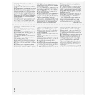 2026 W-2 4-Up Horizontal Blank Laser Paper with Instructions – Back View