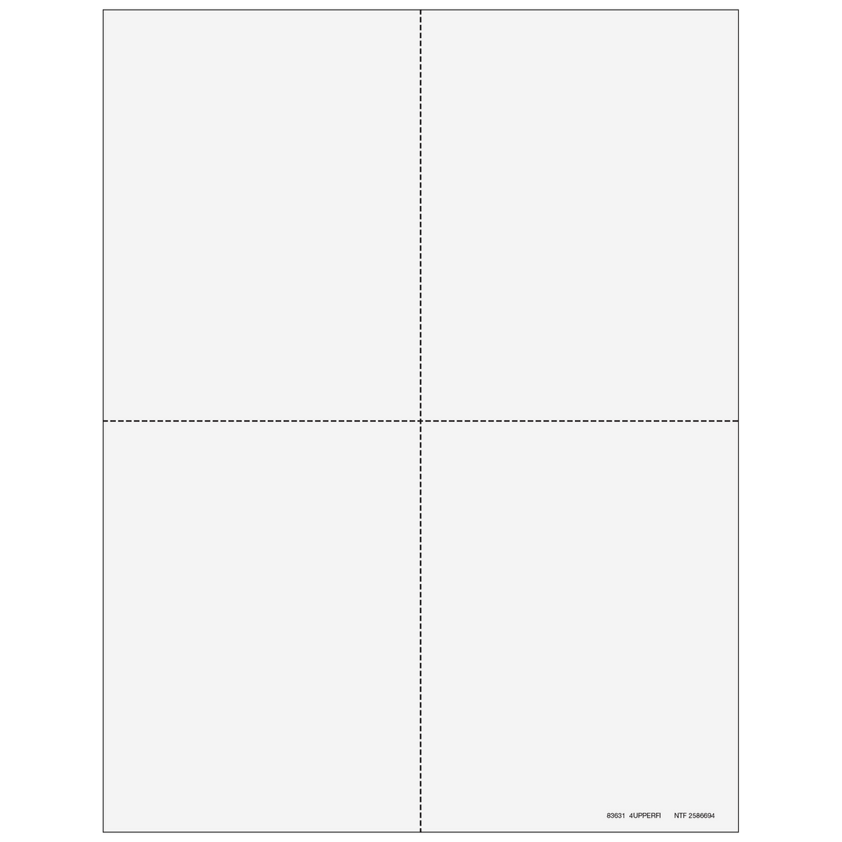 2026 W-2 4-Up Quadrant Blank Laser Paper with Instructions