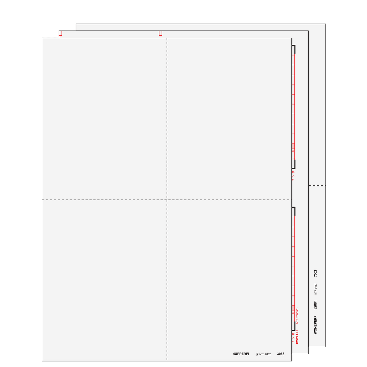 2026 W-2 Condensed 4-Up Quadrant 6-Part Blank Laser Forms with Instructions