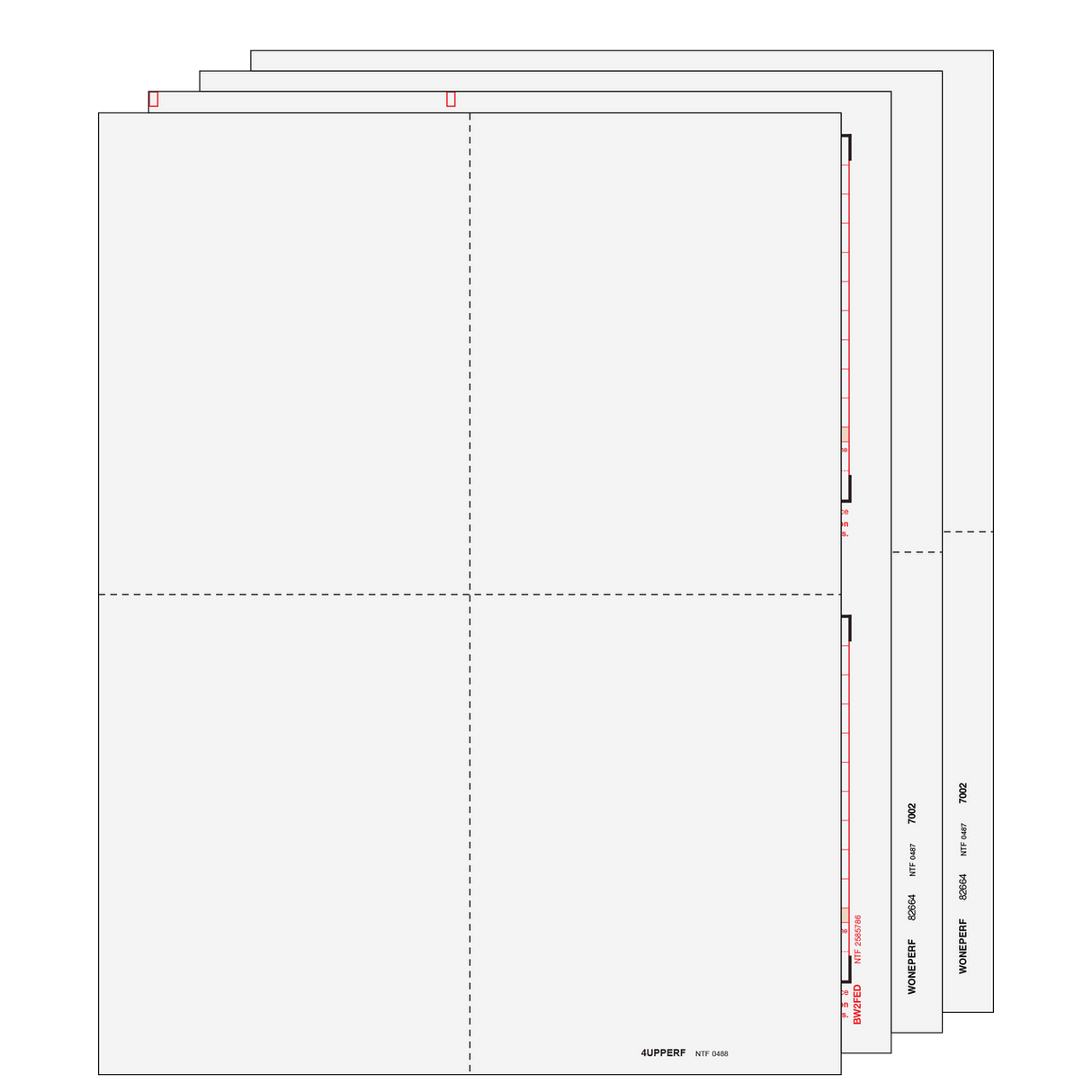 2026 W-2 Condensed 4-Up Quadrant 8-Part Blank Laser Forms