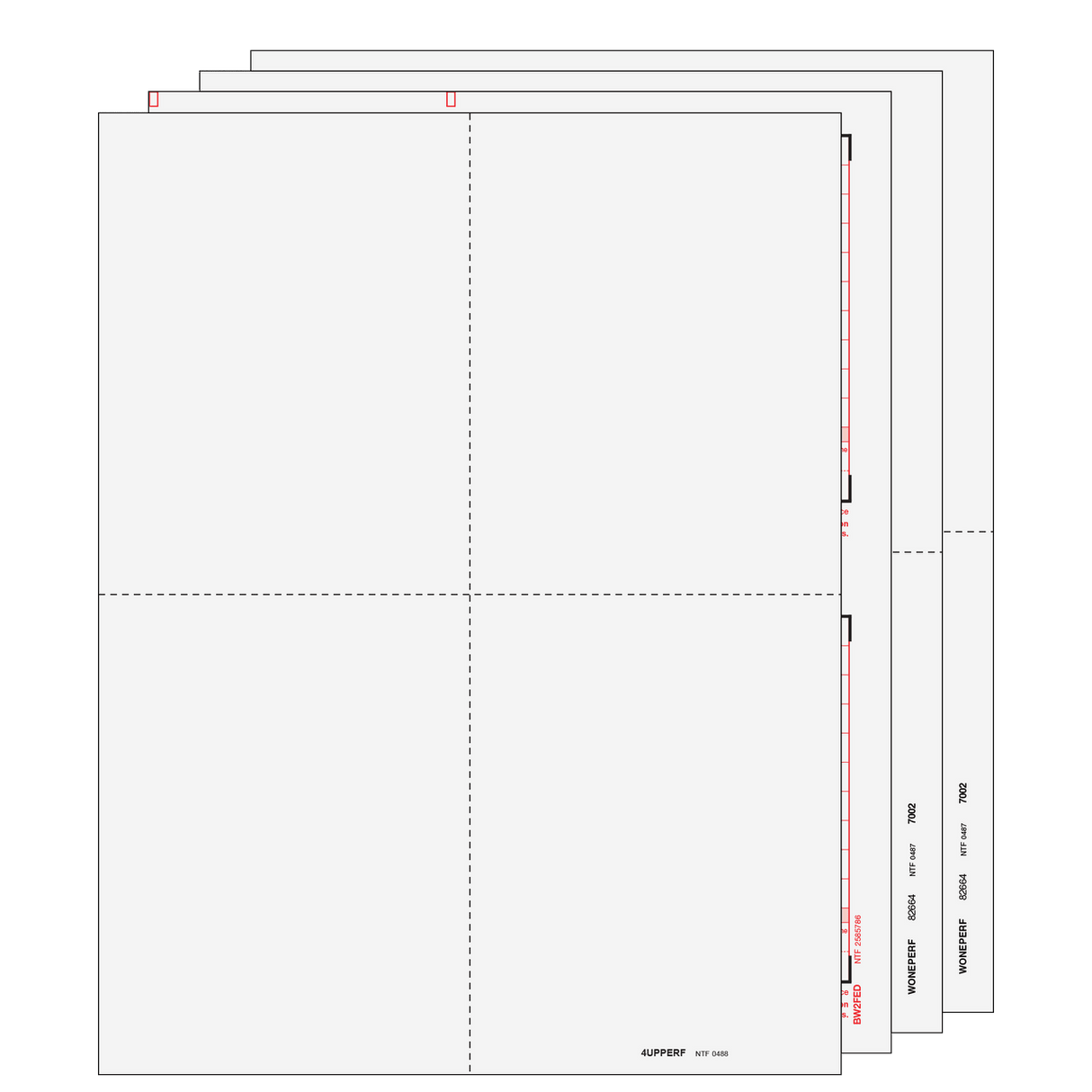 2026 W-2 Condensed 4-Up Quadrant 8-Part Blank Laser Forms