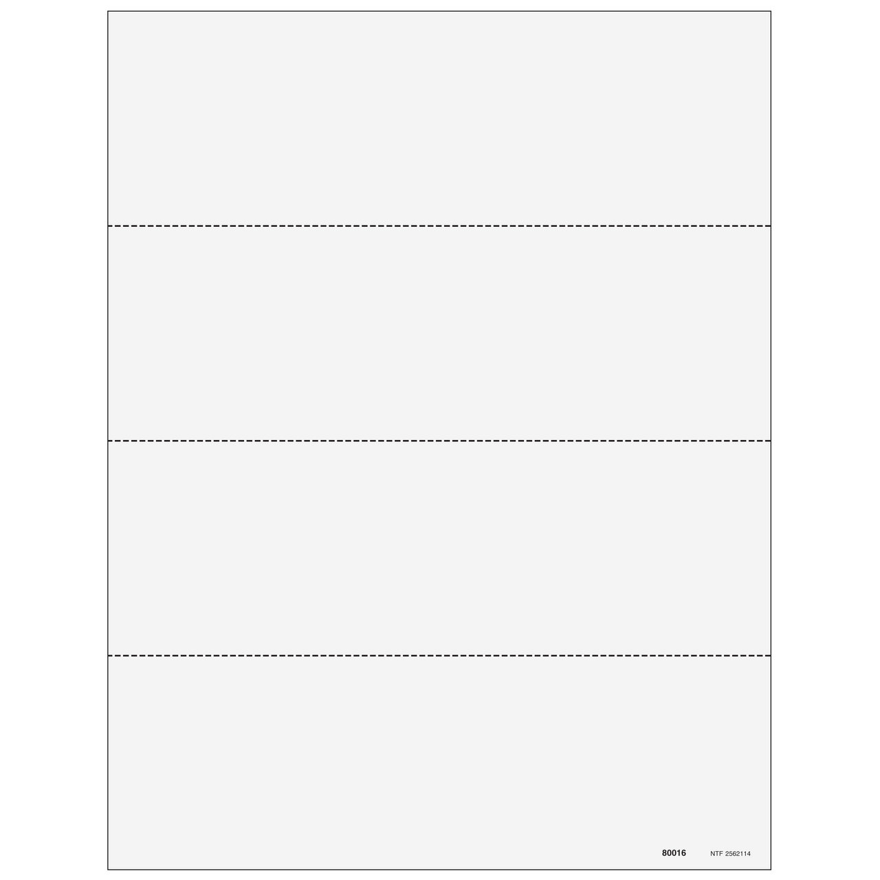 4up Blank W-2 Form - Horizontal Perforation - 25 Qty