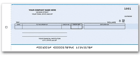 Product view of Cash Disbursement Center Check - 1-part one-write check