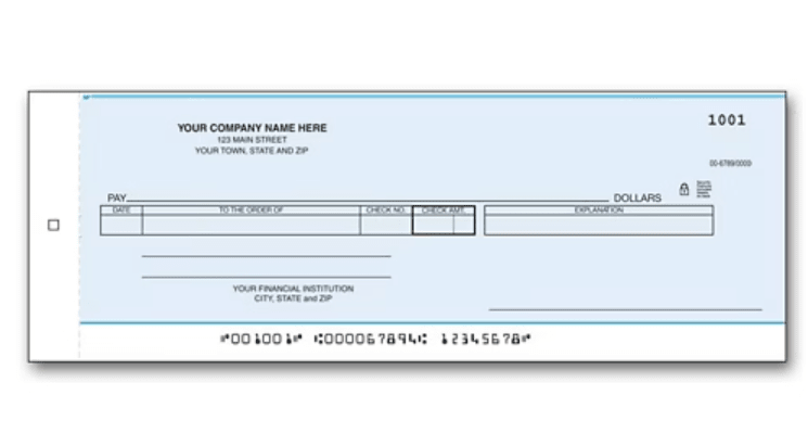 Cash Disbursement Center Check Carbon
