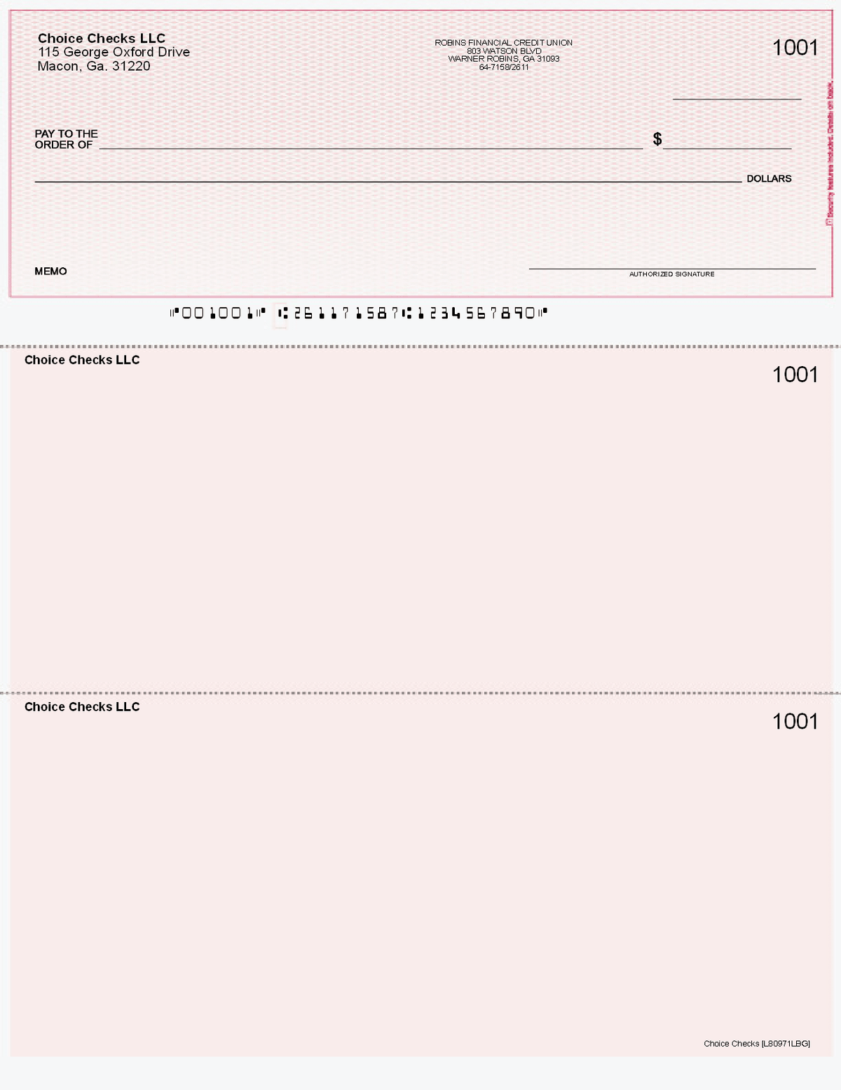 Lattice Imprinted Business Checks on Top - Good Security - Lattice Burgundy