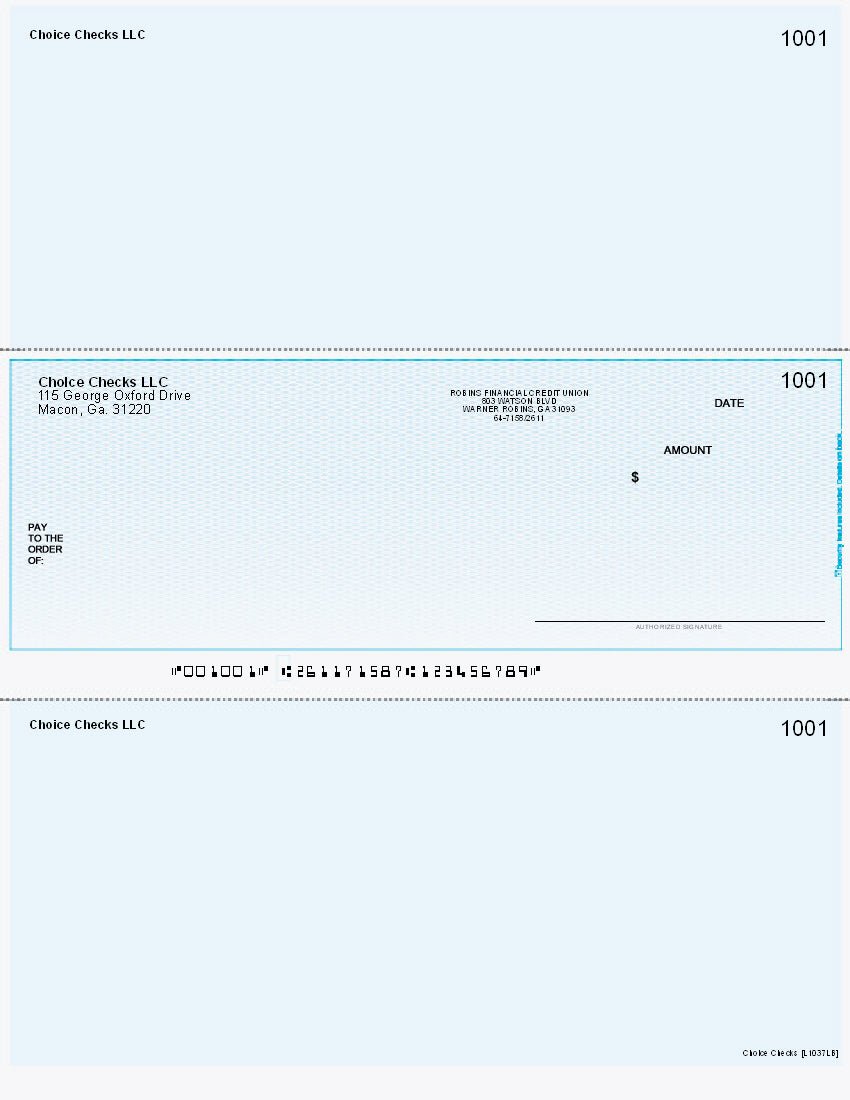 Lattice Imprinted Business Checks in Middle - Good Security