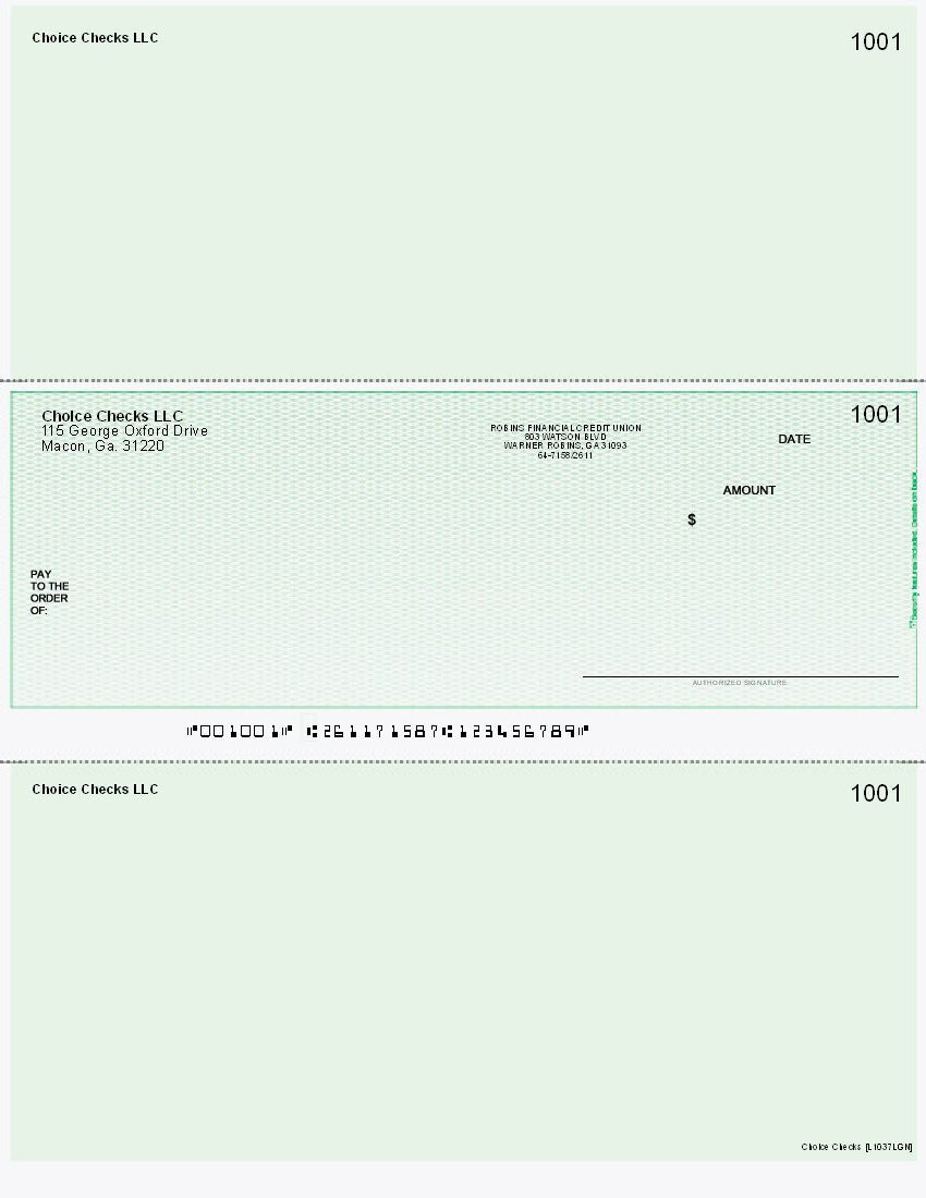 Lattice Imprinted Business Checks in Middle - Good Security