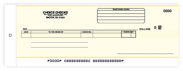 Cash Disbursement Center Check Carbon-1 Part – Yellow