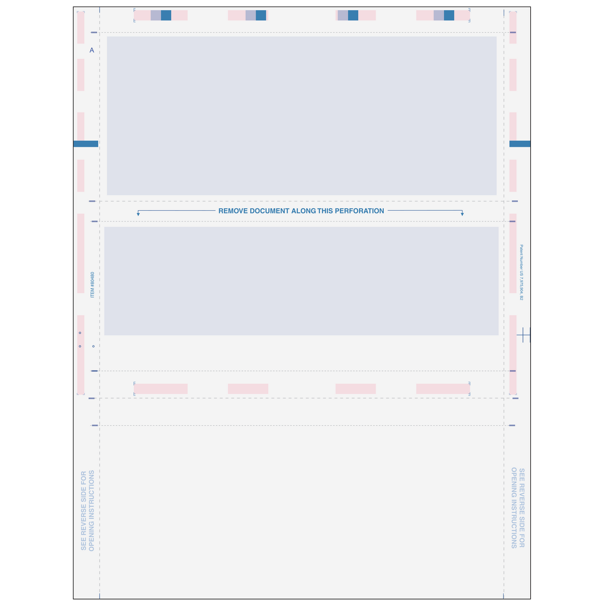 Pressure Seal Z-Fold Blue Check with Flat Background
