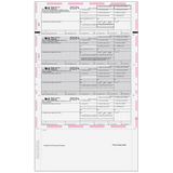 Pressure Seal EZ-Fold Preprinted W-2 Forms 4up Horizontal (with Instructions) - 500 Qty