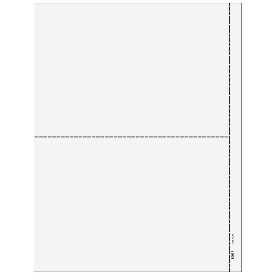 Blank 1099 2up Paper (with 1/2" Side Perforation) - 25 Qty