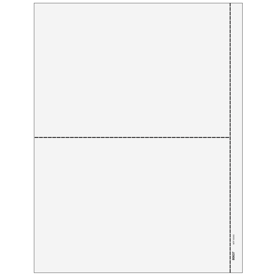 2026 1099 2-Up Blank Laser Paper with 1/2 Inch Side Perforation for 1042-S