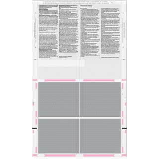 2026 W-2 Pressure Seal EZ Fold W-2 4-Up Quadrant Blank Forms – Back View