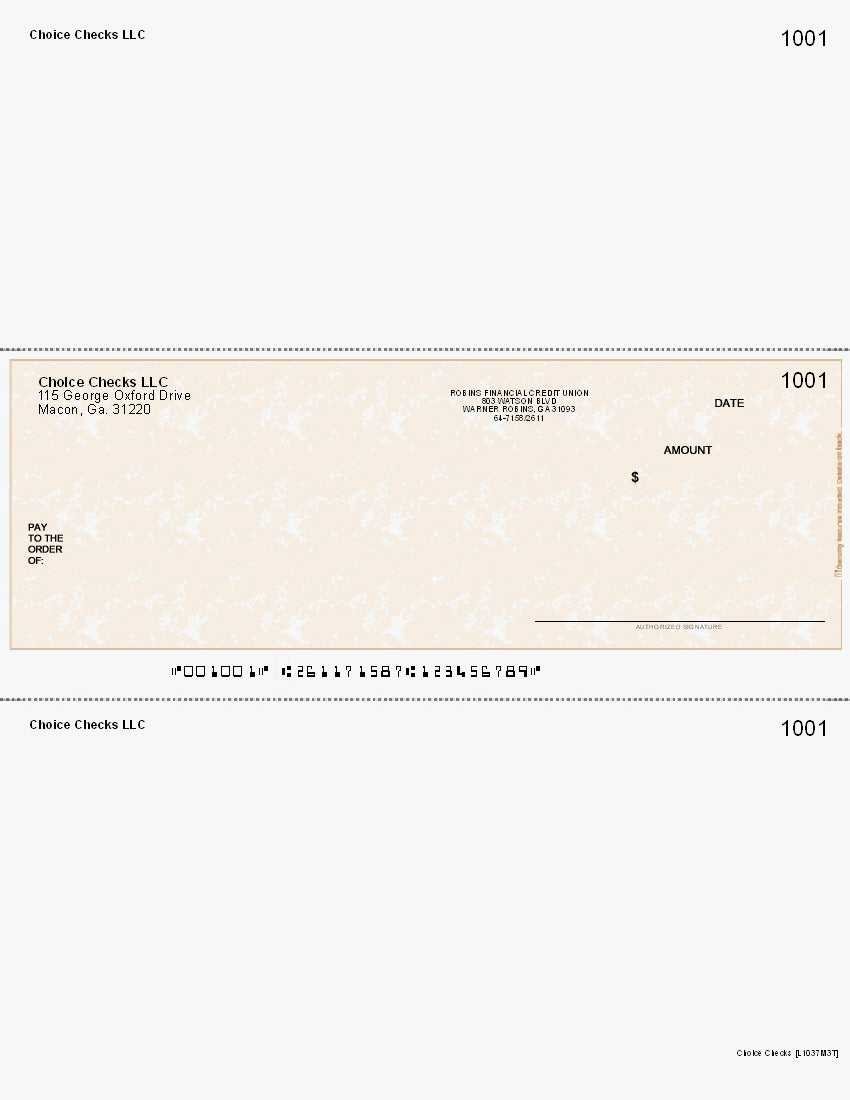 Marble Imprinted Business Check In Middle - Good Security - Marble Tan
