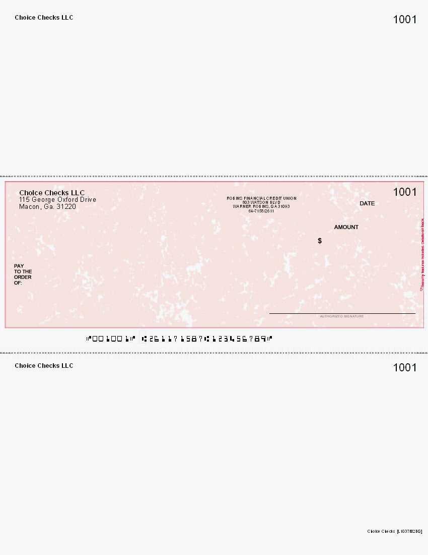 Marble Imprinted Business Check In Middle - Good Security - Marble Burgundy