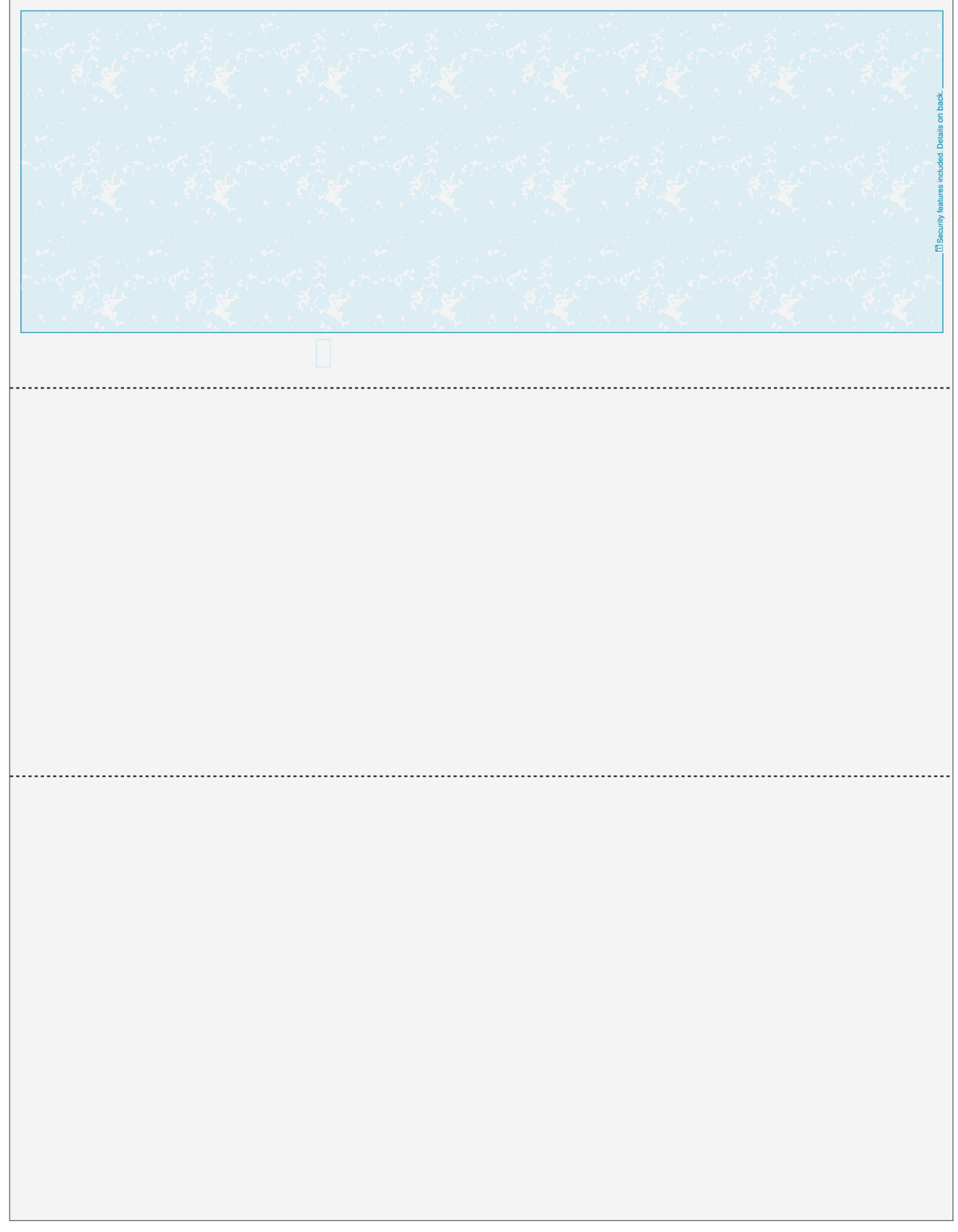 Marble Teal Blank Business Check on Top