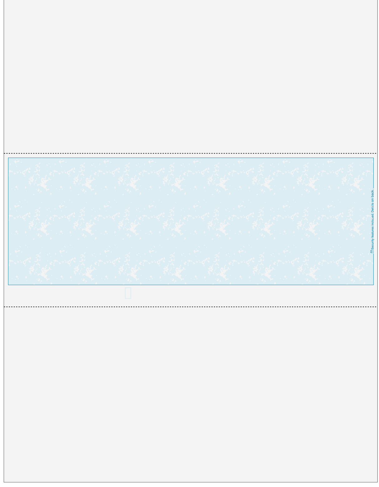 Marble Teal Blank Business Check In Middle
