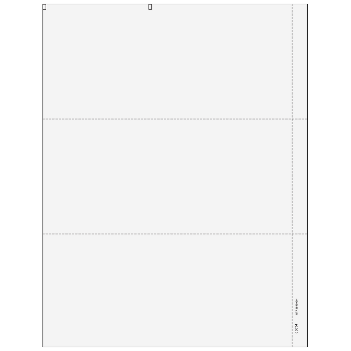 2026 3-Up Blank W-2 Form with 1/2" Side Perforation (without Instructions)