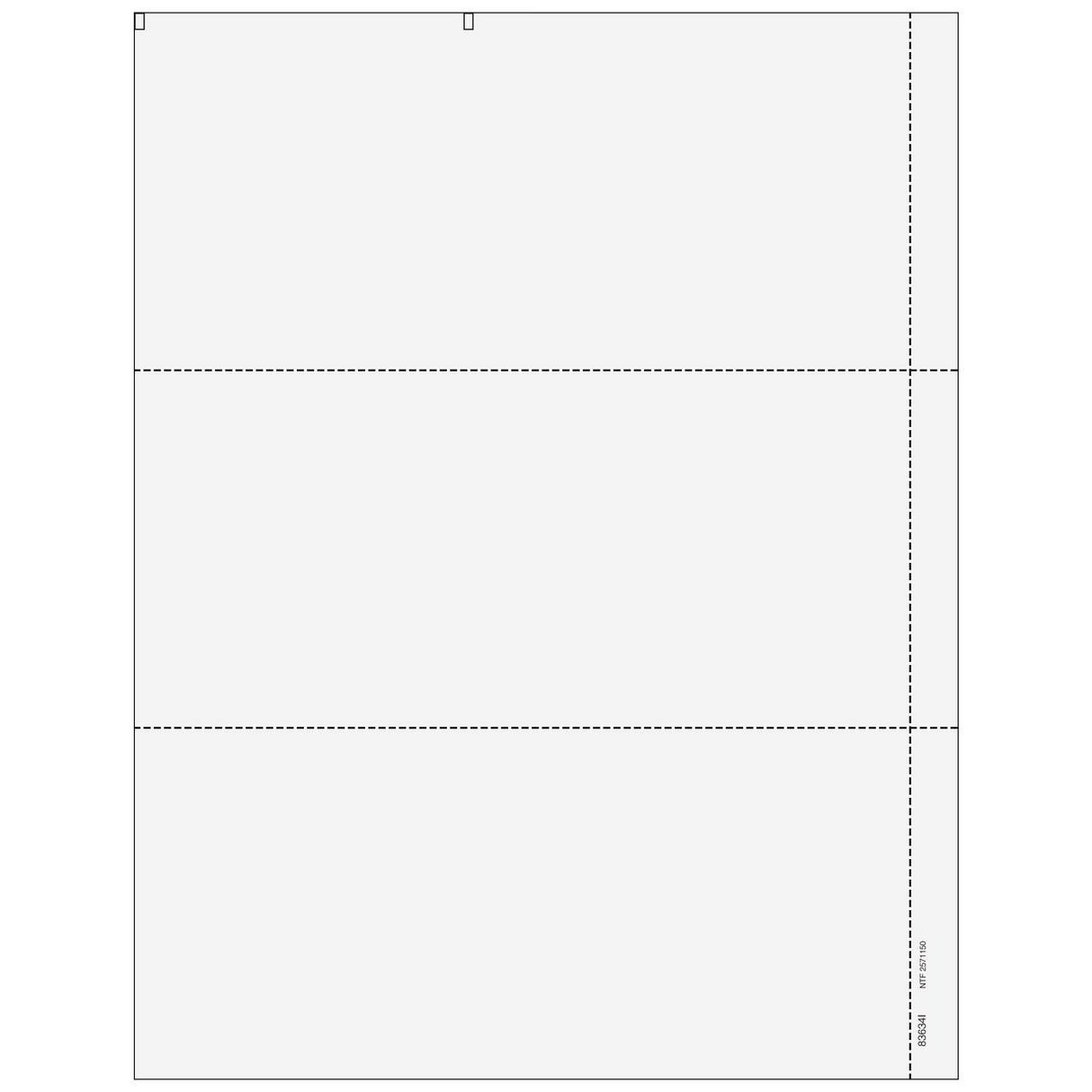 2026 W-2 3-Up Blank Laser Paper with 1/2 Inch Side Perforation and Instructions