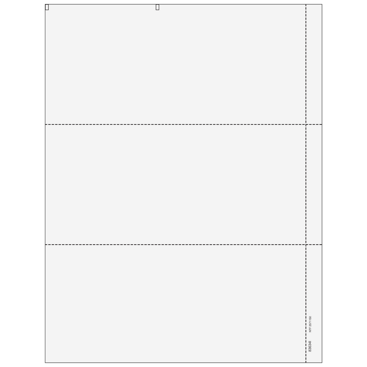 2026 W-2 3-Up Blank Laser Paper with 1/2 Inch Side Perforation and Instructions