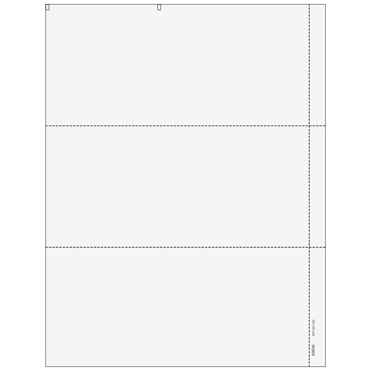 3up Blank W-2 Form with 1/2" Side Perforation (with Employee Instructions)