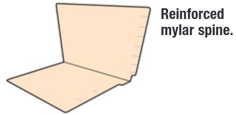 Letter-Size, Mylar Reinforced Spine, Manila, Fastener Position-None, 50/Pk