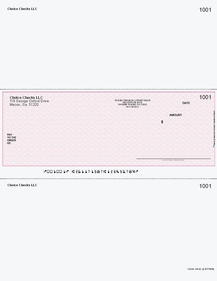 Herringbone Imprinted Business Checks In Middle -Herringbone Burgundy