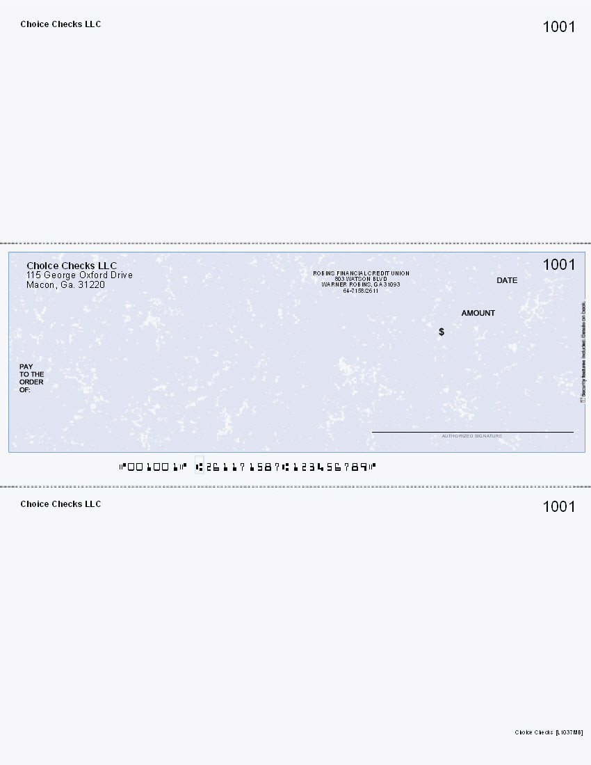 Marble Imprinted Business Check In Middle - Better Security