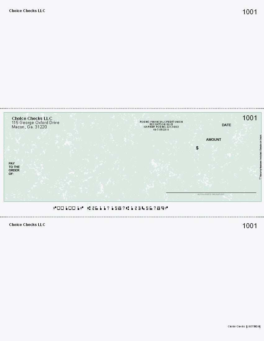 Marble Imprinted Business Check In Middle - Better Security
