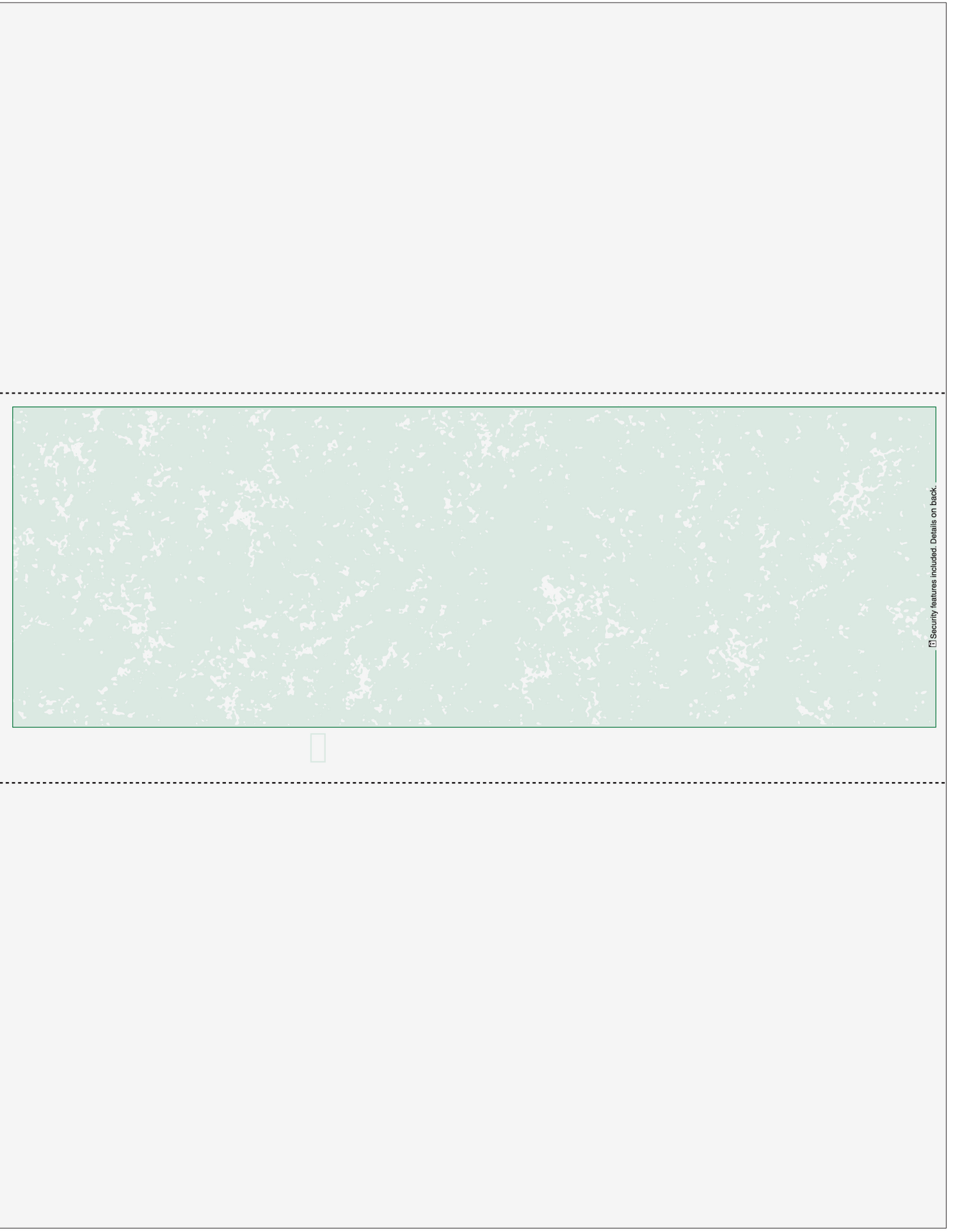 Marble Green Blank Business Check in Middle - Better Security