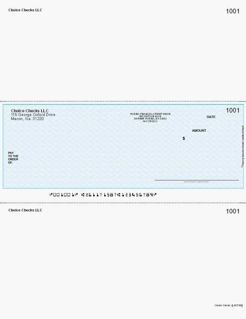 Herringbone Imprinted Business Checks In Middle -Herringbone Blue