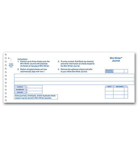 Mini-Writer Journals - use with 9 1/8" check - Choice Checks