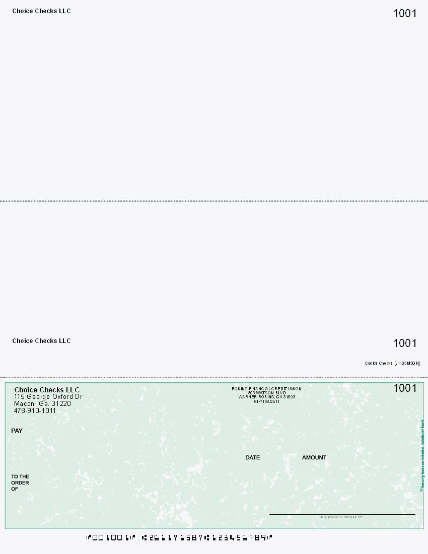 Marble Imprinted Business Check on Bottom - Good Security – Green