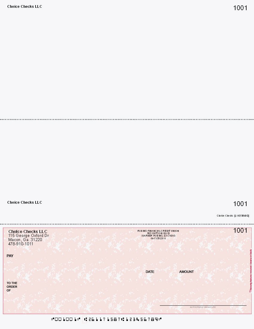 Marble Imprinted Business Check on Bottom - Good Security – Burgundy