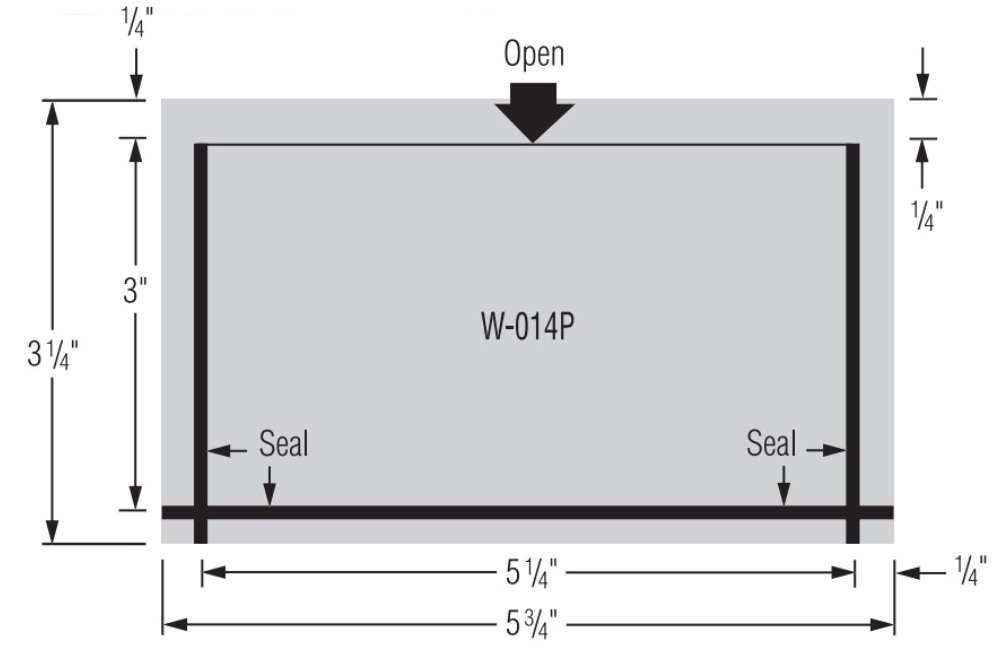 Self-Adhesive Poly Pockets, 5 Mil. Thick, 100 Pk
