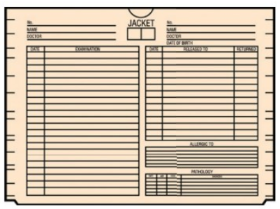 Standard X-Ray Pre-Printed Jacket with 3/4" Expansion, Manila, 100/Pkg