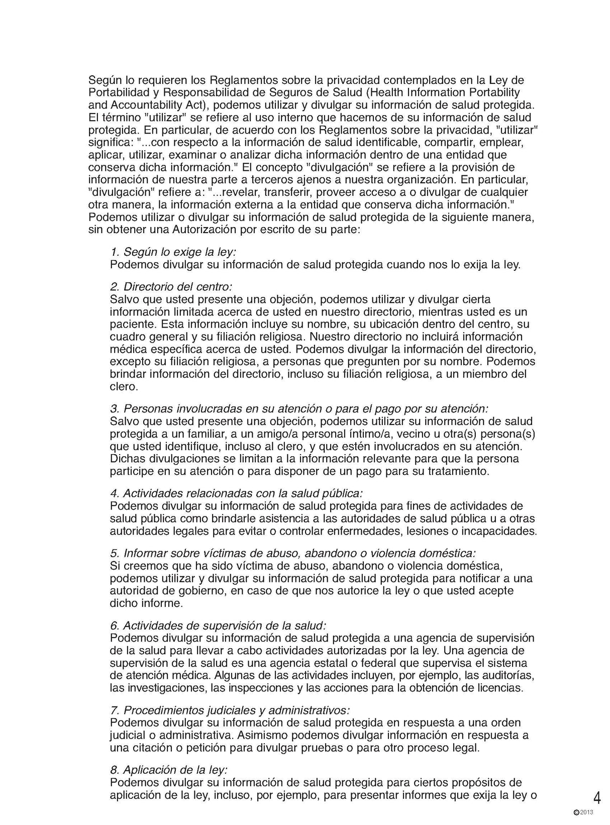 Notice of Privacy Practices Spanish (250/Pack)