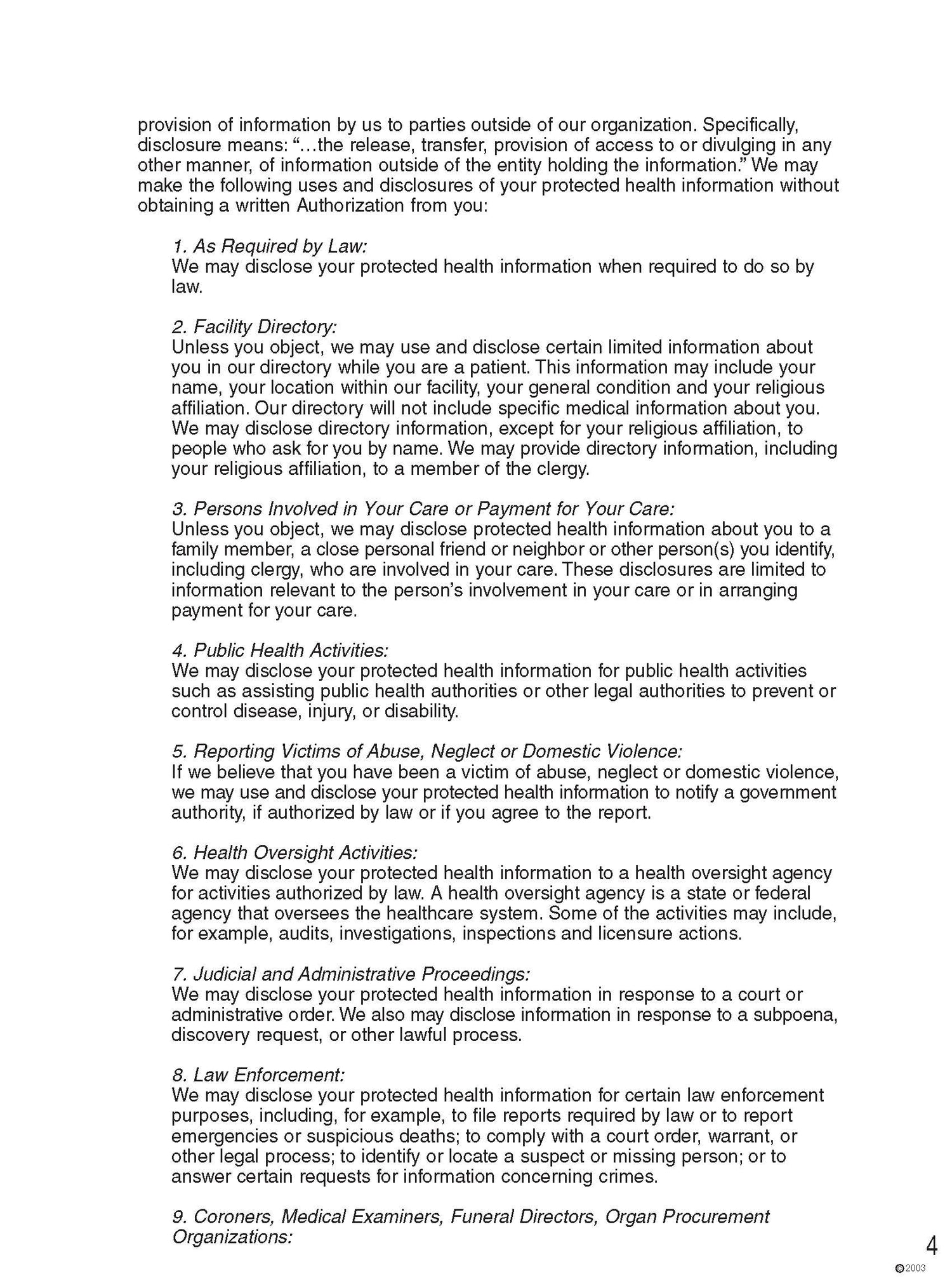 Notice of Privacy Practices English (250/Pack)